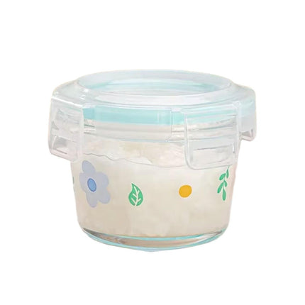 2pcs Glass Food Lunch Box Portable Fresh Seal Storage Container for Meal