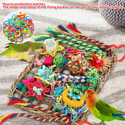 Bird Parrot Cage Toy Colourful Rattan Balls Puzzle Net Bird Supplies Accessories