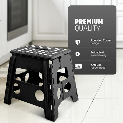 2PCS Plastic Folding Stool Set Portable Space Saving Step Stools Indoor Outdoor