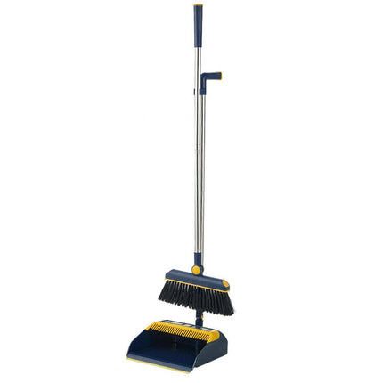 Folding Broom Dustpan Set Rotating Household Sweeping Hair Removal Cleaning Tool