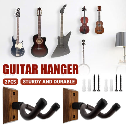 2PCS Guitar Wall Hanger Hook Holder Stand for Bass Ukulele Instrument Storage