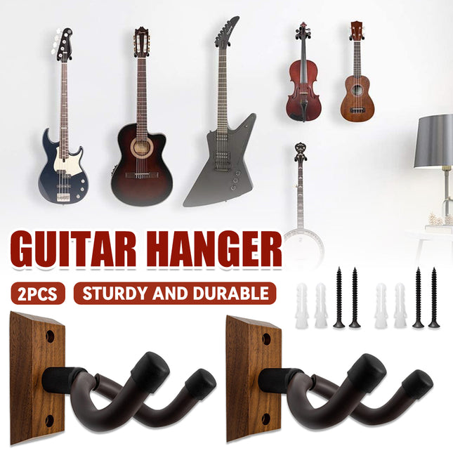 2PCS Guitar Wall Hanger Hook Holder Stand for Bass Ukulele Instrument Storage