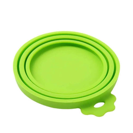Green 1/2/3pc Pet Food Can Cover Lid Pet Tin Silicone Reusable Storage Cap Top - Aimall