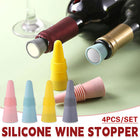 4 PCS Silicone Bottle Stoppers – Reusable Wine Beverage Sealer Bar Tool Set