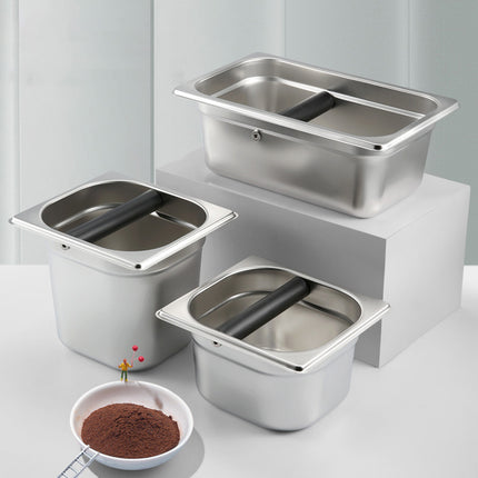 Stainless Steel Coffee Grounds Bucket Anti Splash Easy Clean for Home Cafe Use