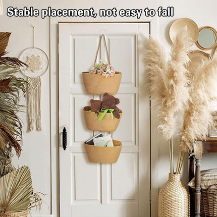 3 Layer Wall Mounted Storage Basket Hanging Organizer Rack for Household Items