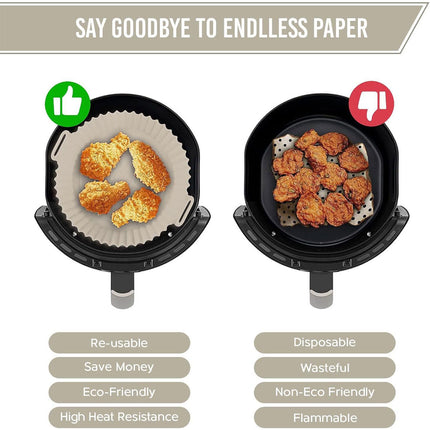 2PCS Silicone Air Fryer Baking Pan Round Household Tray Reusable Non Stick