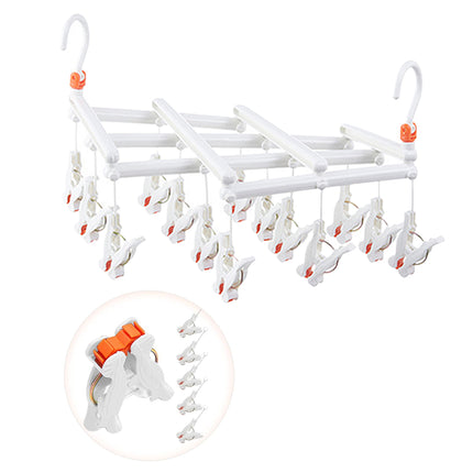 Plastic Socks Drying Rack Multi Clip Clothes Hanger Laundry Organizer Holder