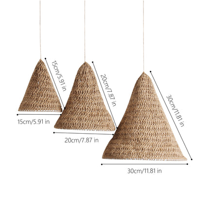 3PCS Woven Lampshade Set Pendant Light Cover for Ceiling Hanging Lamp Durable