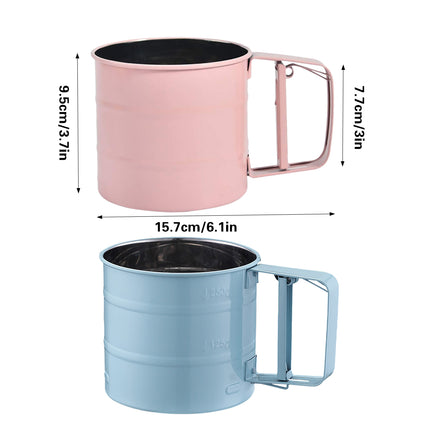Hand Squeeze Mechanical Flour Sifter Stainless Steel One Hand Baking Sieve