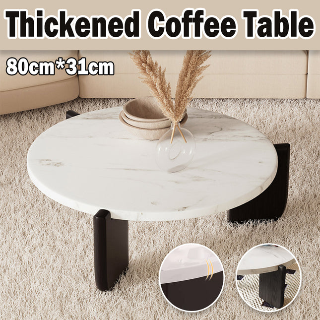 Coffee Table Modern Style 80x31cm Black Small Tea Table for Living Room Bedroom