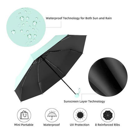 Portable Foldable Umbrella with Zipper Storage Bag Travel Commuter Rain-Proof