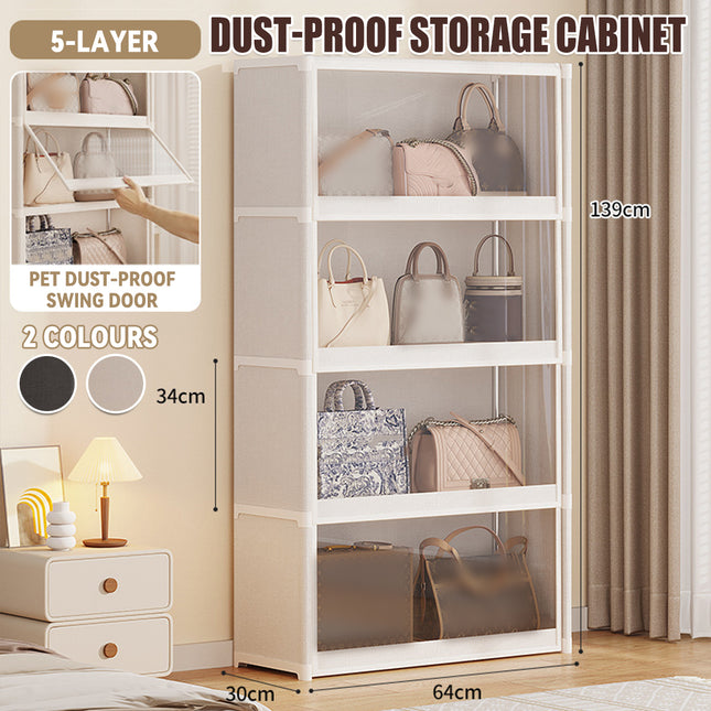 Dustproof Storage Cabinet with Clear Doors Large Capacity for Home Office Use