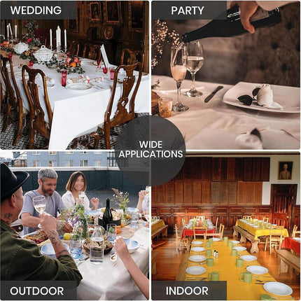 10pcs Round Tablecloth Solid Color Waterproof PEVA Table Cover 213cm Diameter