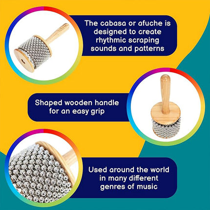 Orff Percussion Instrument Cabasa Handheld Rhythm Cabasa Music Shaker Tool