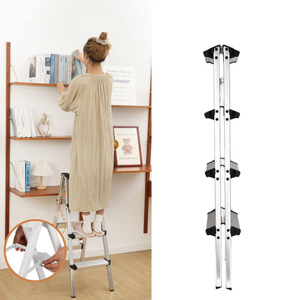 Aluminium Folding Step Ladder Double Sided 4 or 6 Step Portable 150kg