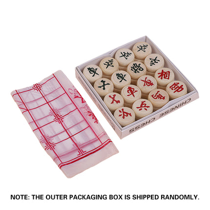 Chinese Birch Wood Chess Set with Laser-Engraved Pieces and Board