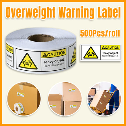 Overweight Warning Label Sticker Roll 1 Roll Red Adhesive Shipping Alert Sign