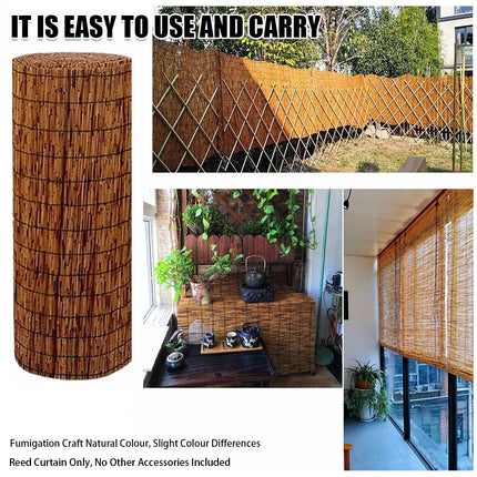 Natural Reed Bamboo Roll Up Blind Sun Shade Curtain Rustic Window Cover ForPatio