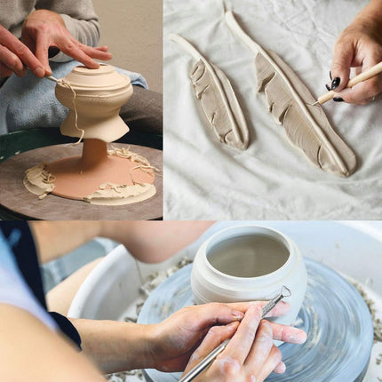 14PCS Clay Sculpting Tool Set Pottery Ceramic Art Carving DIY Wood Handle
