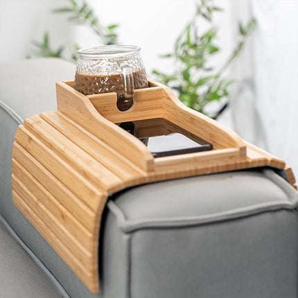Removable Sofa Armrest Tray Storage Organizer for Couch Side Table Cup Holder