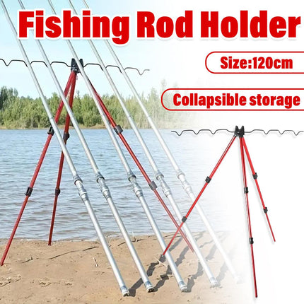120cm Fishing Rod Holder Ground Insert Triangle Support Stand Casting Rod Rest