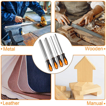 17 PCS Metal File Set Steel Grinding Tool Kit Iron Hand File Round Triangle