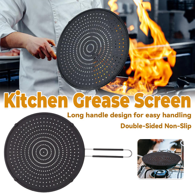 Kitchen Grease Screen Oil Splash Protection Reusable Heat Resistant Easy Clean