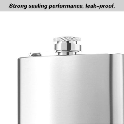 Stainless Steel Hip Flask Gift Set with Funnel and Cups Portable 7oz Metal Flask