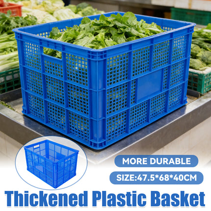 2PCS Heavy Duty Plastic Storage Basket Large Capacity Tote Box for Warehouse