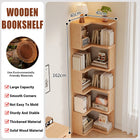 Solid Wood Corner Bookshelf for Home Floor Storage Shelf Sturdy Space Saving
