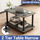 2 Tier Narrow Table Space Saving for Bedroom Living Room Side Table Organizer