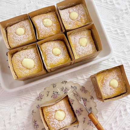 Cupcake Box Set 100pcs Kraft Paper Baking Mousse Cup Holders for Party Dessert