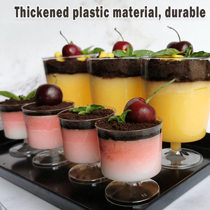 30pcs Clear Hard Plastic Mousse Cake Cup Pudding Ice Cream Dessert Serving Cups