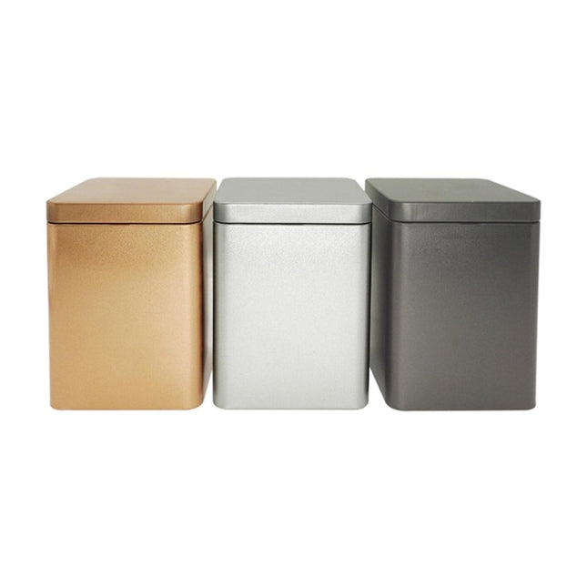 10PCS Tea Can Sealed Square Storage Box Solid Color Frosted Iron Container