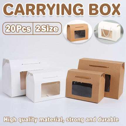 20pcs Window Handle Gift Box Folding Paper Biscuit Packaging Box for Party Favor