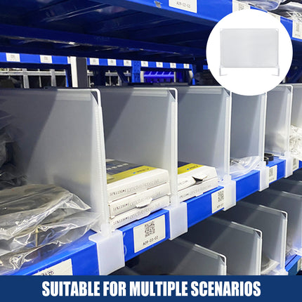 Shelf Dividers 5PCS White Snap On Partition 3 Sizes for Garage Warehouse Pantry