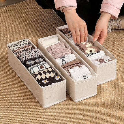 6pcs Foldable Socks Underwear Storage Basket Portable Drawer Organizer Box