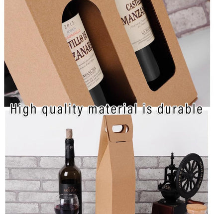 30pcs Kraft Paper Wine Box for Gift Packaging Portable Wine Bottle Storage Box
