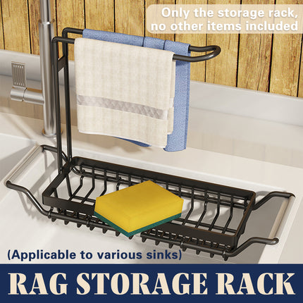 Adjustable Stainless Sink Rack Sponge Holder Dish Cloth Storage Organizer Use