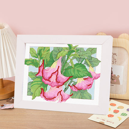 Framed DIY Diamond Painting With Flowers Materials Kit Students Educational Toys