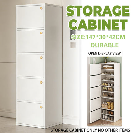 Entryway Narrow Shoe Cabinet Space Saving Hallway Organizer For Front Door