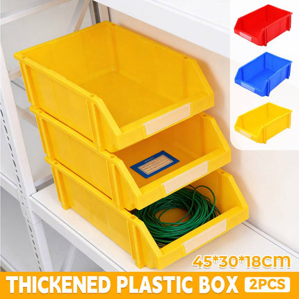 2 Pcs Thickened Slanted Plastic Storage Box for Screws Nuts Crafts Storage Use