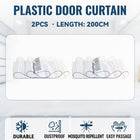 Clear PVC Strip Door Curtain 2 Pack 200cm Thermal Dust Barrier