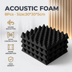 Acoustic Egg Crate Foam Panels 8 Pack 30x30x5cm