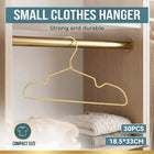 Gold Aluminum Small Clothes Hangers 30 Pack Compact