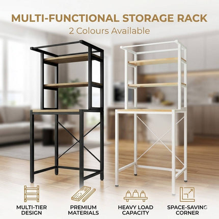 Over Washing Machine 3 Tier Storage Rack White or Black