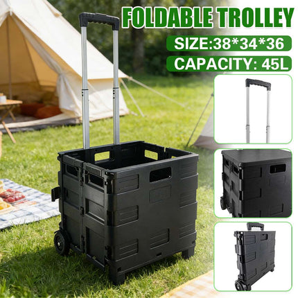 Foldable Portable Shopping Cart Outdoor Collapsible Trolley Convenient Easy Use