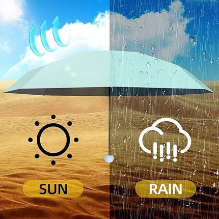Portable Foldable Umbrella with Zipper Storage Bag Travel Commuter Rain-Proof