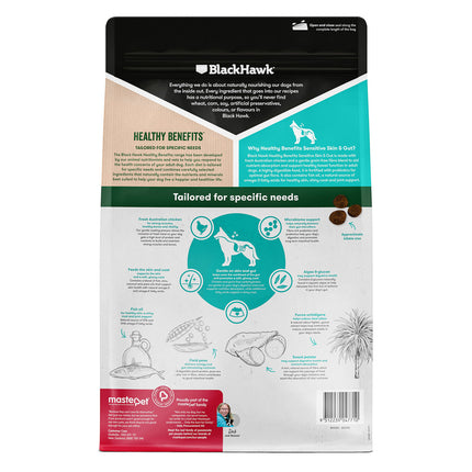 Black Hawk Sensitive Skin and Gut formula Healthy Benefits Adult Dog Food 2kg or 12kg